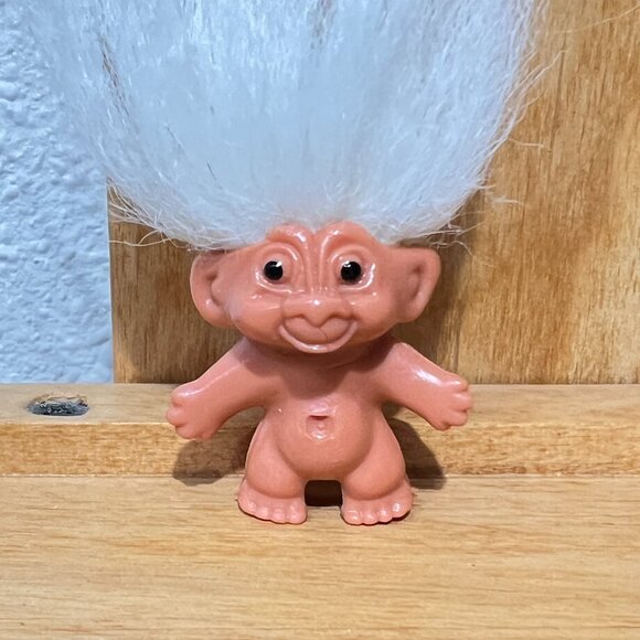 Vintage DAM THINGS Troll Doll Pencil Topper Hong Kong White Hair - Picture 6 of 7